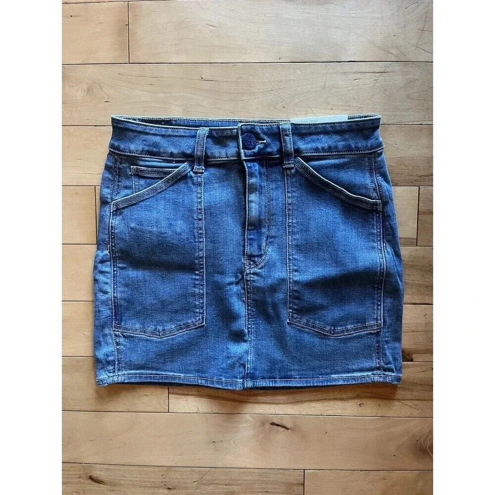 American Eagle Women's Next Level Stretch High Rise Mini Denim Skirt Size 6 NWT